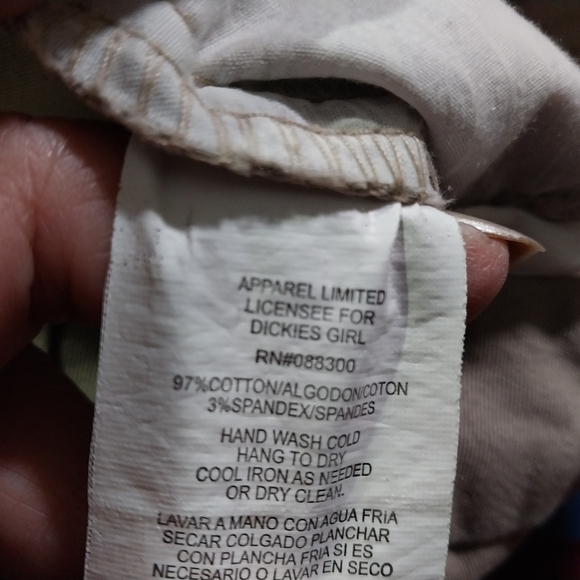 Dickies Juniors Women's Sz.11 Beige Chinos Classic Straight Leg Cotton Blend - Picture 12 of 13